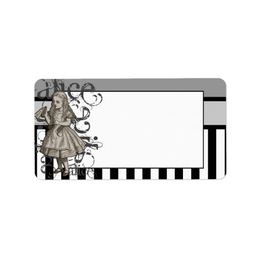 Alice in Wonderland Grunge Etiket (Voorkant)