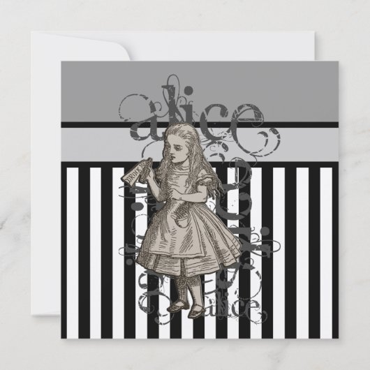 Alice in Wonderland Grunge Kaart (Achterkant)