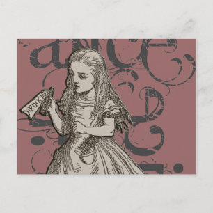 Alice in Wonderland Grunge (roze) Briefkaart