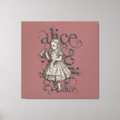 Alice in Wonderland Grunge (roze) Canvas Afdruk (Voorkant)