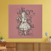 Alice in Wonderland Grunge (roze) Canvas Afdruk (Insitu (Woonkamer))