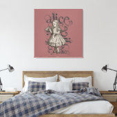 Alice in Wonderland Grunge (roze) Canvas Afdruk (Insitu (Slaapkamer))