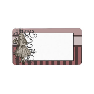 Alice in Wonderland Grunge (roze) Etiket