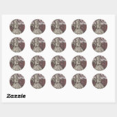 Alice in Wonderland Grunge (roze) Ronde Sticker (Vel)