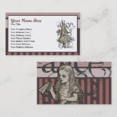 Alice in Wonderland Grunge (roze) Visitekaartje (Voorkant / Achterkant)