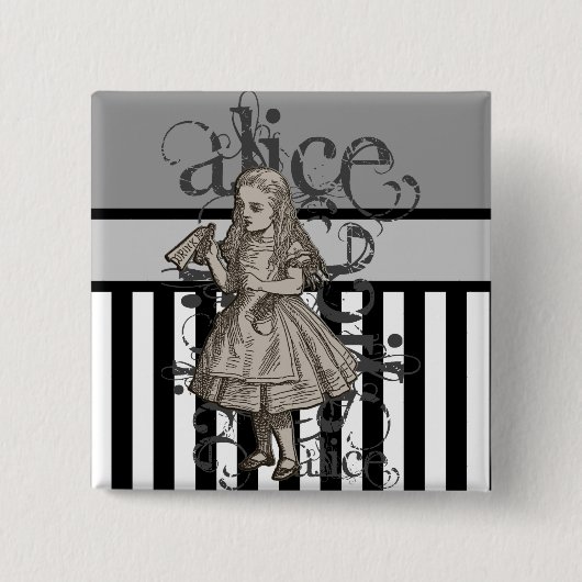 Alice in Wonderland Grunge Vierkante Button 5,1 Cm (Voorkant)