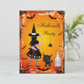 Alice in Wonderland Halloween Party Invites Kaart (Staand voorkant)