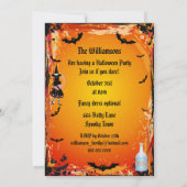 Alice in Wonderland Halloween Party Invites Kaart (Achterkant)