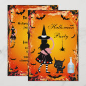 Alice in Wonderland Halloween Party Invites Kaart (Voorkant / Achterkant)