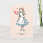 Alice in Wonderland Happy Valentijnsdag Feestdagen Kaart (Voorkant)