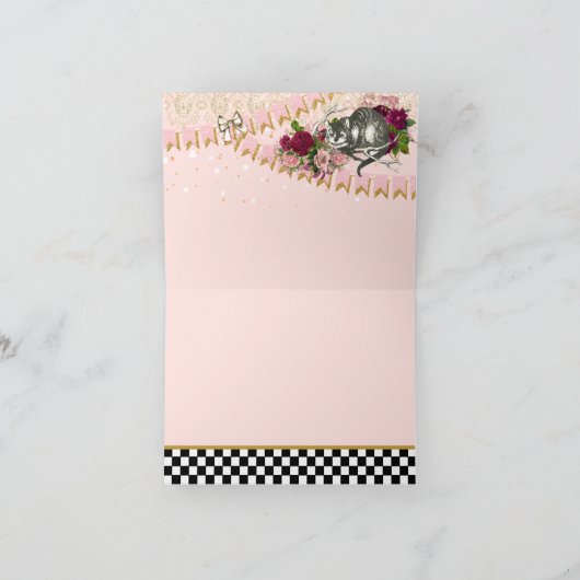 Alice in Wonderland Hartelijk dank Bedankkaart (Binnen)