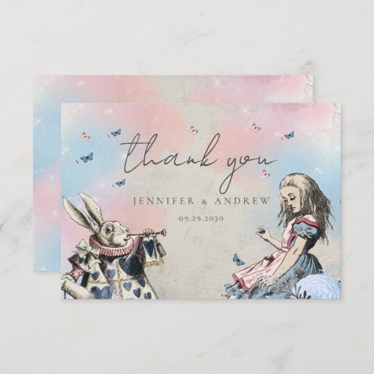  Alice in Wonderland Hartelijk dank Bedankkaart (Voorkant / Achterkant)