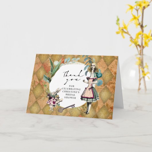 Alice in Wonderland Hartelijk dank Kaart (Gele Bloem)