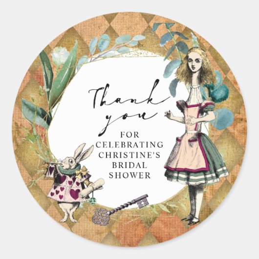 Alice in Wonderland Hartelijk dank Ronde Sticker (Voorkant)