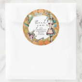 Alice in Wonderland Hartelijk dank Ronde Sticker (Tas)