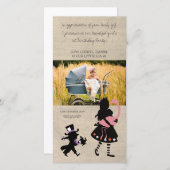 Alice in Wonderland - Hartelijk dank voor uw Baby- Bedankkaart (Voorkant / Achterkant)