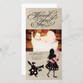 Alice in Wonderland - Hartelijk dank voor uw Baby- Bedankkaart (Voorkant / Achterkant)
