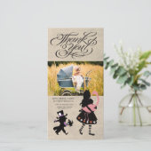 Alice in Wonderland - Hartelijk dank voor uw Baby- Bedankkaart (Staand voorkant)