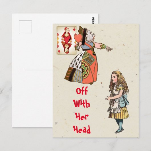 Alice in Wonderland - Hartenkoningin Briefkaart (Voorkant / Achterkant)