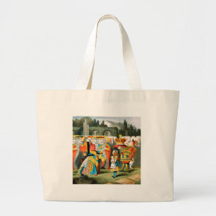 Alice in Wonderland Hartenkoningin Grote Tote Bag