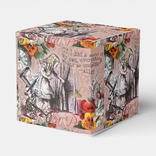 Alice in Wonderland Hatter en Rabbit Bedankdoosjes (Achterkant)