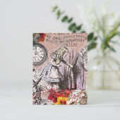 Alice in Wonderland Hatter en Rabbit Briefkaart (Staand voorkant)