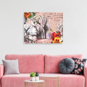 Alice in Wonderland Hatter en Rabbit Canvas Afdruk (Insitu (Woonkamer))