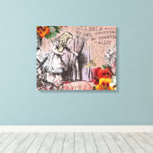 Alice in Wonderland Hatter en Rabbit Canvas Afdruk (Insitu (Houten vloer))