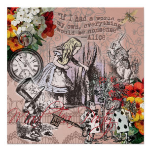 Alice in Wonderland Hatter en Rabbit Poster