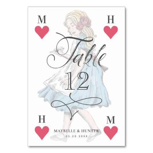 Alice in Wonderland Heart Playkaart Kaart (Achterkant)