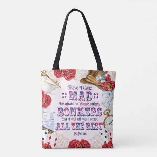 Alice in Wonderland - heb ik Mad gewonnen? Tote Bag (Achterkant)