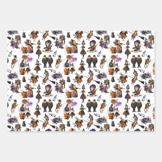 Alice in Wonderland Heksen Konijnen Mad Hatter Inpakpapier Vel (Voorkant)