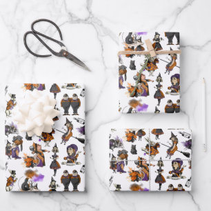 Alice in Wonderland Heksen Konijnen Mad Hatter Inpakpapier Vel
