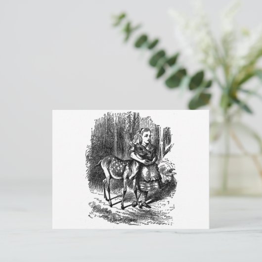  Alice in Wonderland - herten die bambi-printen Briefkaart (Staand voorkant)