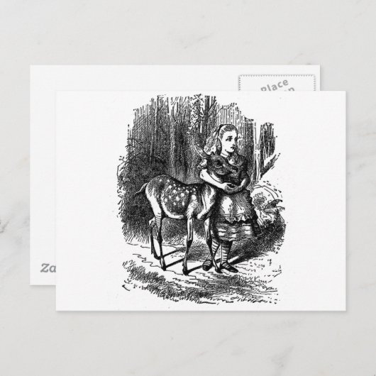  Alice in Wonderland - herten die bambi-printen Briefkaart (Voorkant / Achterkant)