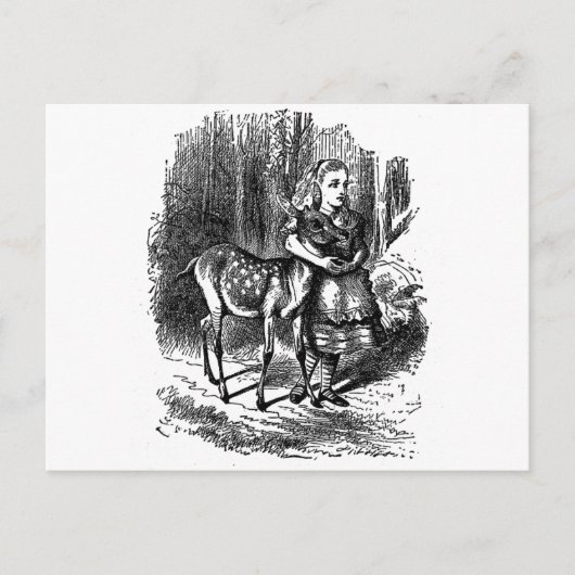  Alice in Wonderland - herten die bambi-printen Briefkaart (Voorkant)
