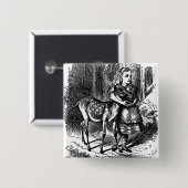  Alice in Wonderland - herten die bambi-printen Vierkante Button 5,1 Cm (Voorkant /achterkant)