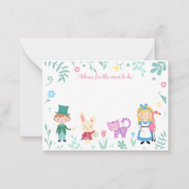 Alice in Wonderland, het baby shower Advieskaart