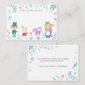 Alice in Wonderland, het baby shower Advieskaart (Voorkant / Achterkant)