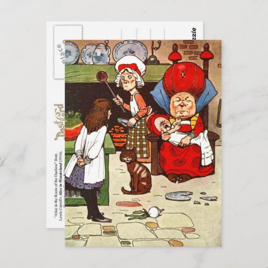 Alice in Wonderland: Het duchess met haar familie Briefkaart (Voorkant / Achterkant)