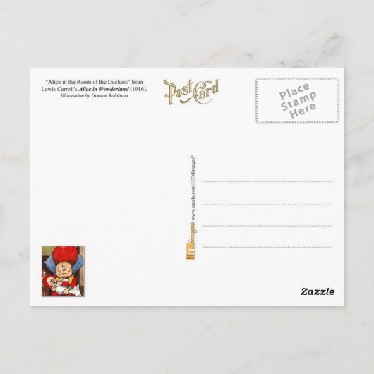 Alice in Wonderland: Het duchess met haar familie Briefkaart (Achterkant)
