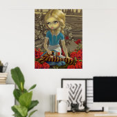 Alice in Wonderland Het schilderen van de rode Roz Poster (Thuiskantoor)