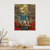 Alice in Wonderland Het schilderen van de rode Roz Poster (Keuken)
