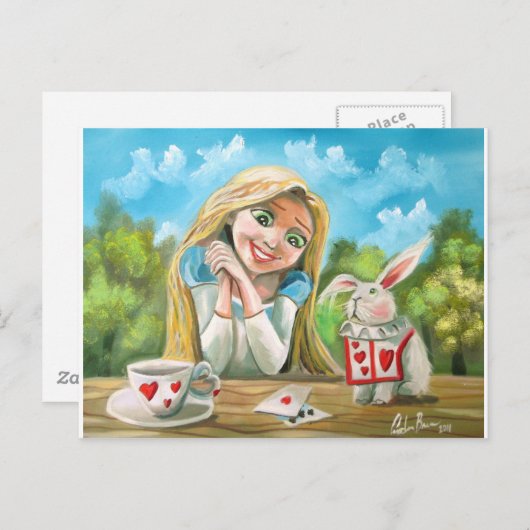 Alice in wonderland, het witte konijn Gordon Bruce Briefkaart (Voorkant / Achterkant)