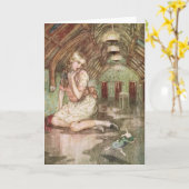 Alice in Wonderland Het Witte Konijn Kaart (Gele Bloem)