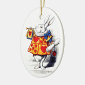 Alice in Wonderland Het witte konijn van Tenniel Keramisch Ornament (Links)