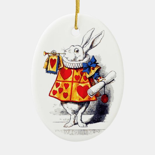 Alice in Wonderland Het witte konijn van Tenniel Keramisch Ornament (Voorkant)