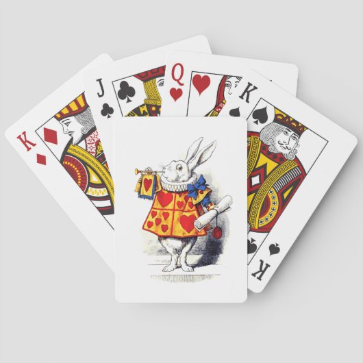 Alice in Wonderland Het witte konijn van Tenniel Pokerkaarten (Achterkant)