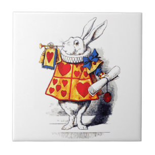 Alice in Wonderland Het witte konijn van Tenniel Tegeltje