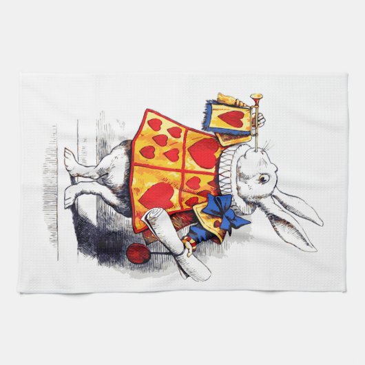 Alice in Wonderland Het witte konijn van Tenniel Theedoek (Horizontaal)